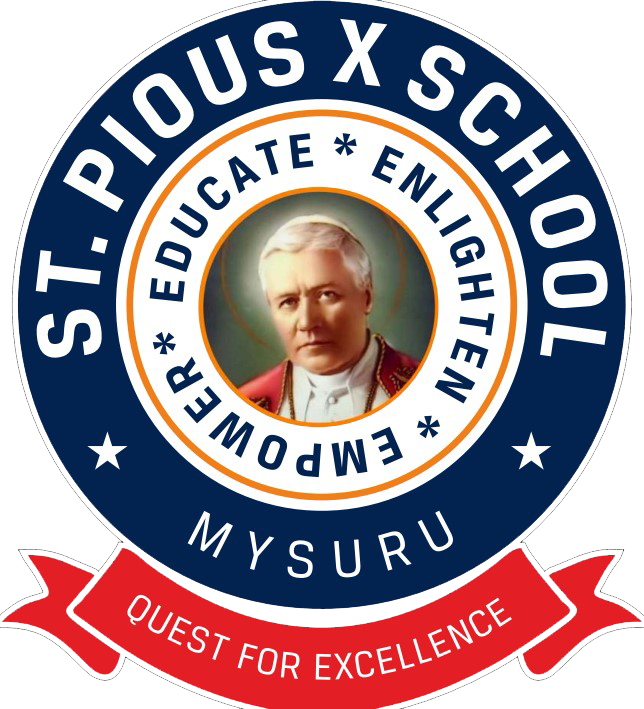 St. Pious X School Mysuru logo